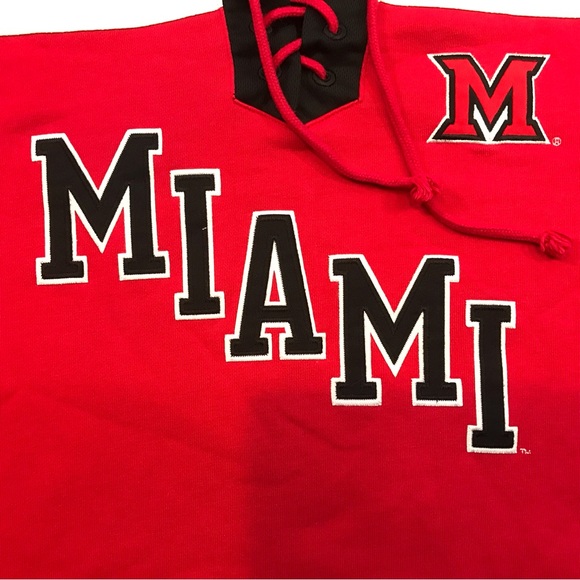 Champion oversized 3XL Miami jersey Red and Black hoodie - Picture 4 of 7